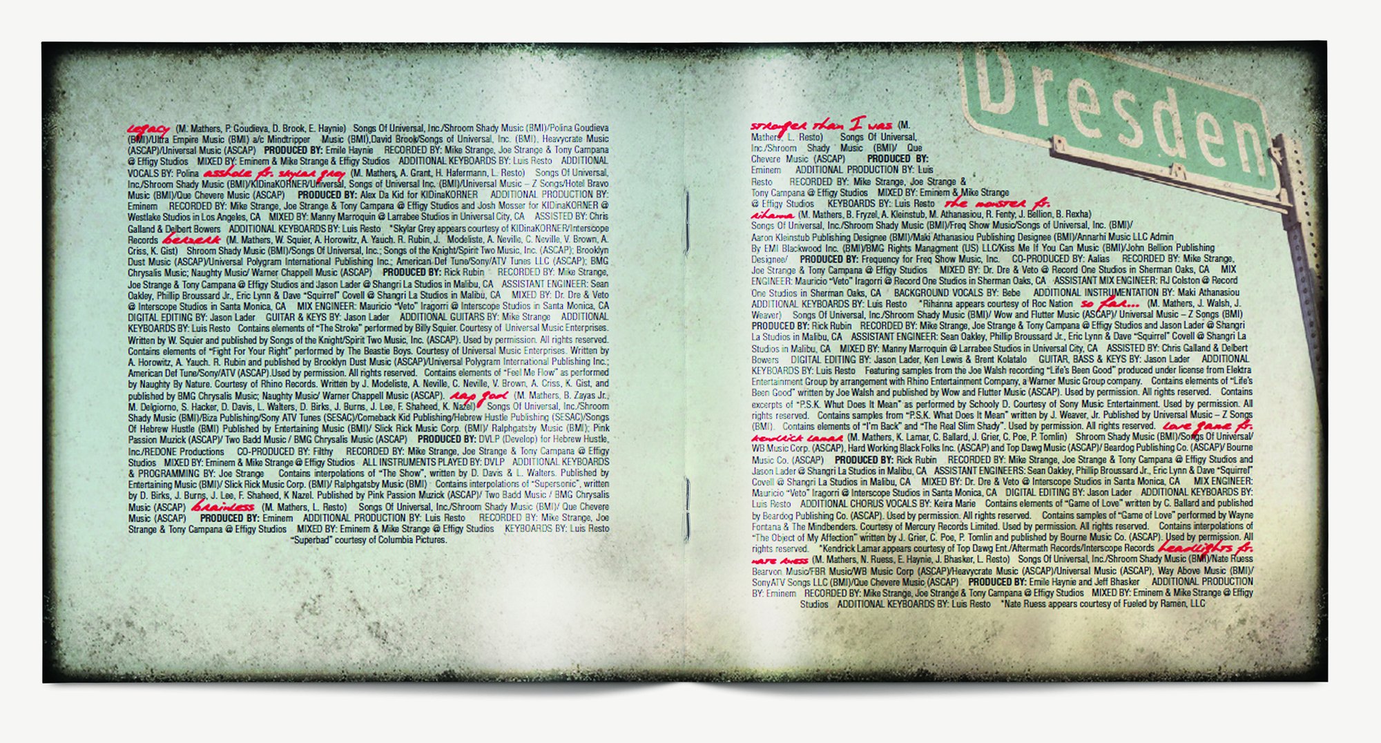 Spread from The Marshall Mathers LP 2 booklet