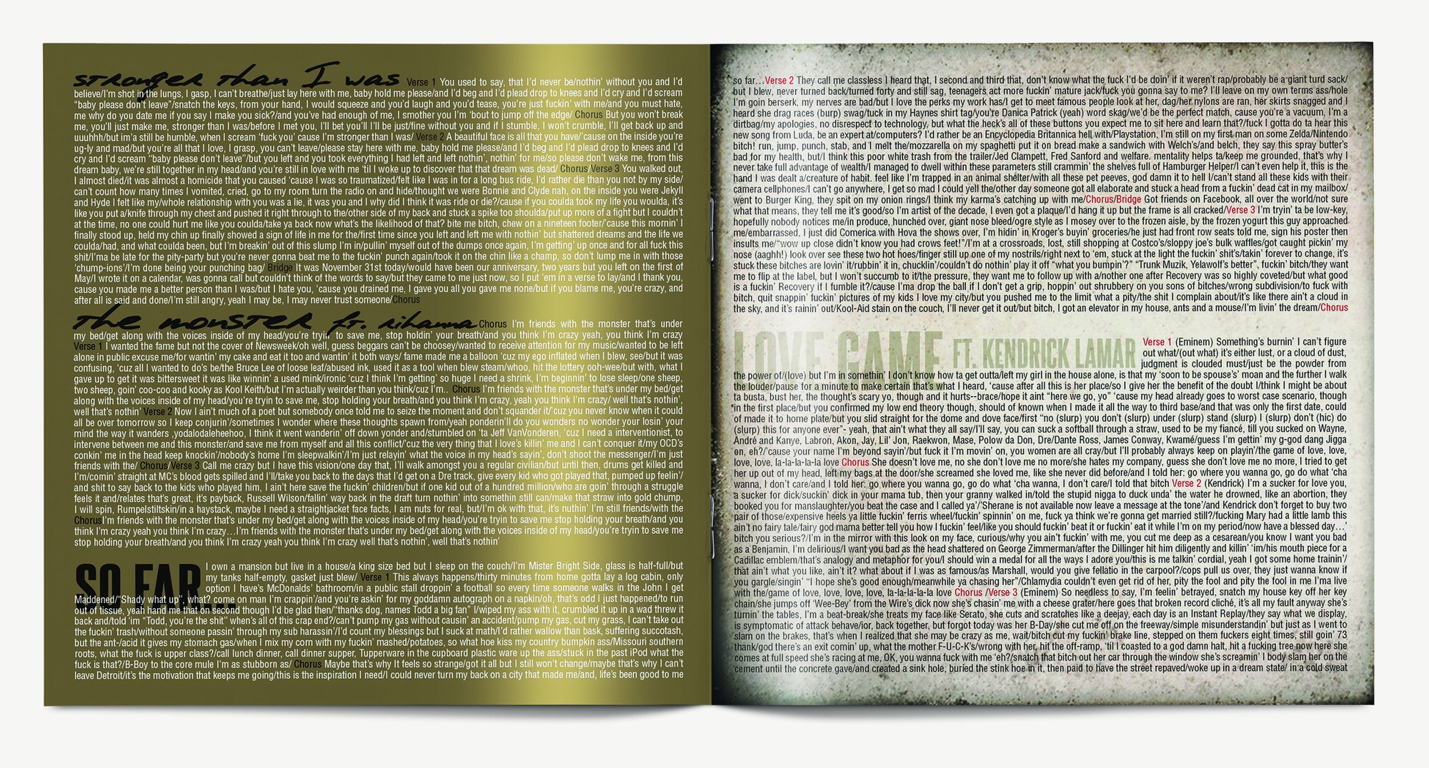 Spread from The Marshall Mathers LP 2 booklet