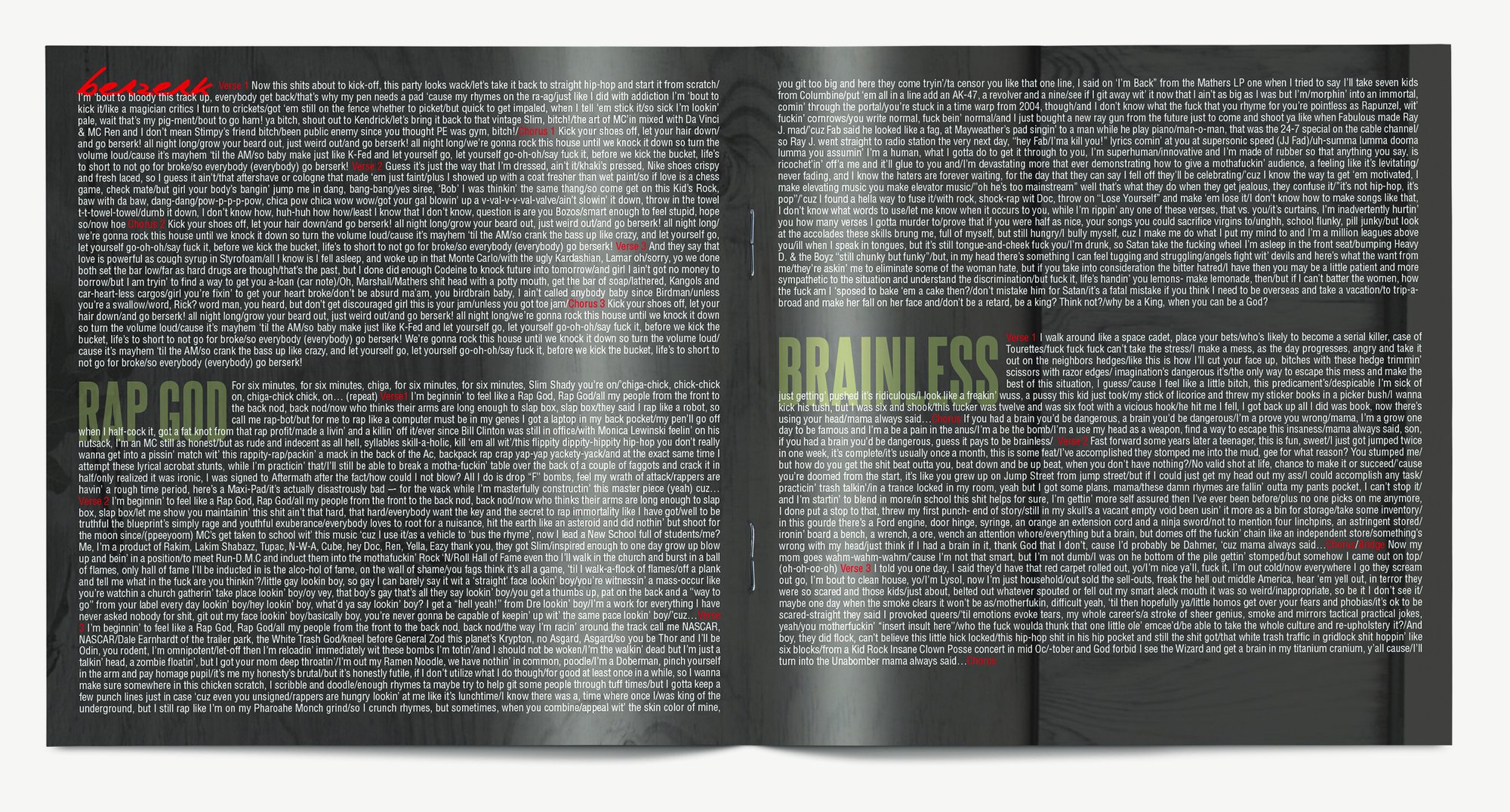 Spread from The Marshall Mathers LP 2 booklet