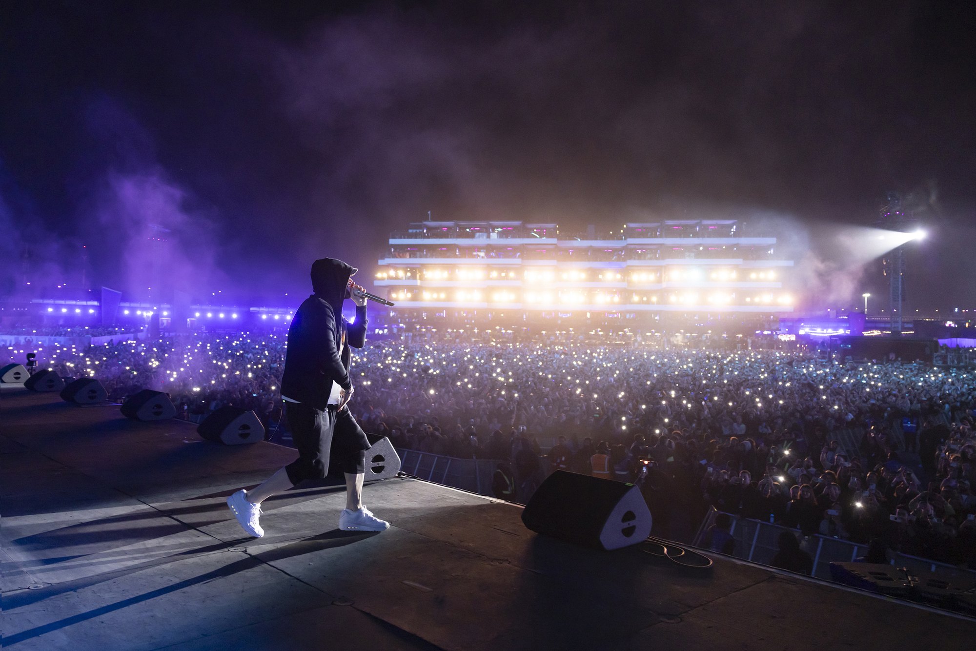 The Riyadh stadium crowd during Eminem's set